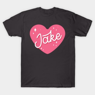 Enhypen Jake name heart text engene | Morcaworks T-Shirt